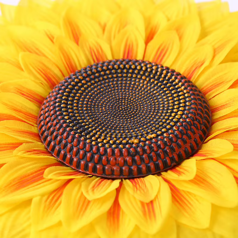 Fleur jaune de tournesol artificielle en soie de grande taille