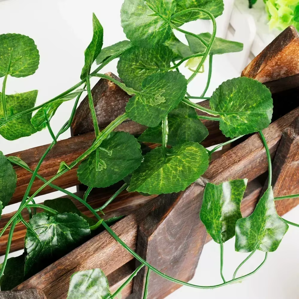 Guirlande de feuilles de lierre artificielles vertes