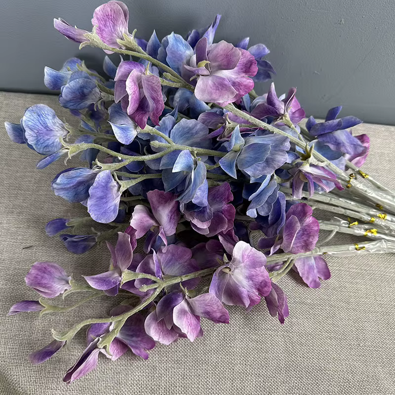 10 pièces de fausses fleurs de pois parfumées à toucher réel