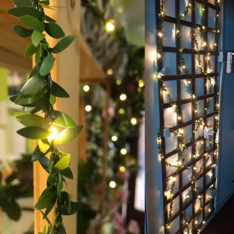 Guirlande lumineuse LED 2M en feuilles d'eucalyptus