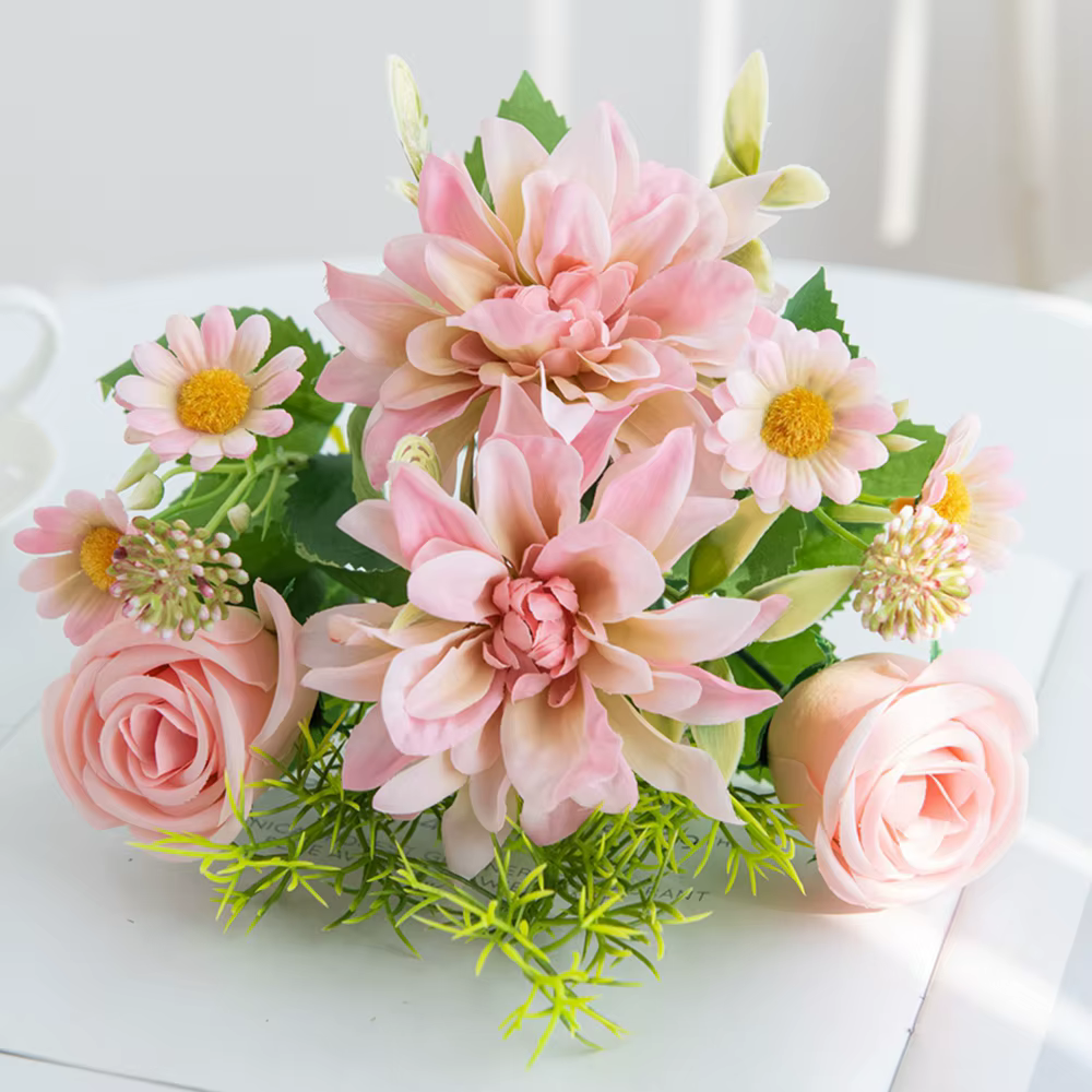 Soie Fleurs Artificielles Dahlia Rose de Haute Qualité Festival Couronne De Mariage Maison Chambre Jardin Cour Décor Bouquet De Mariée Arc DiyGift