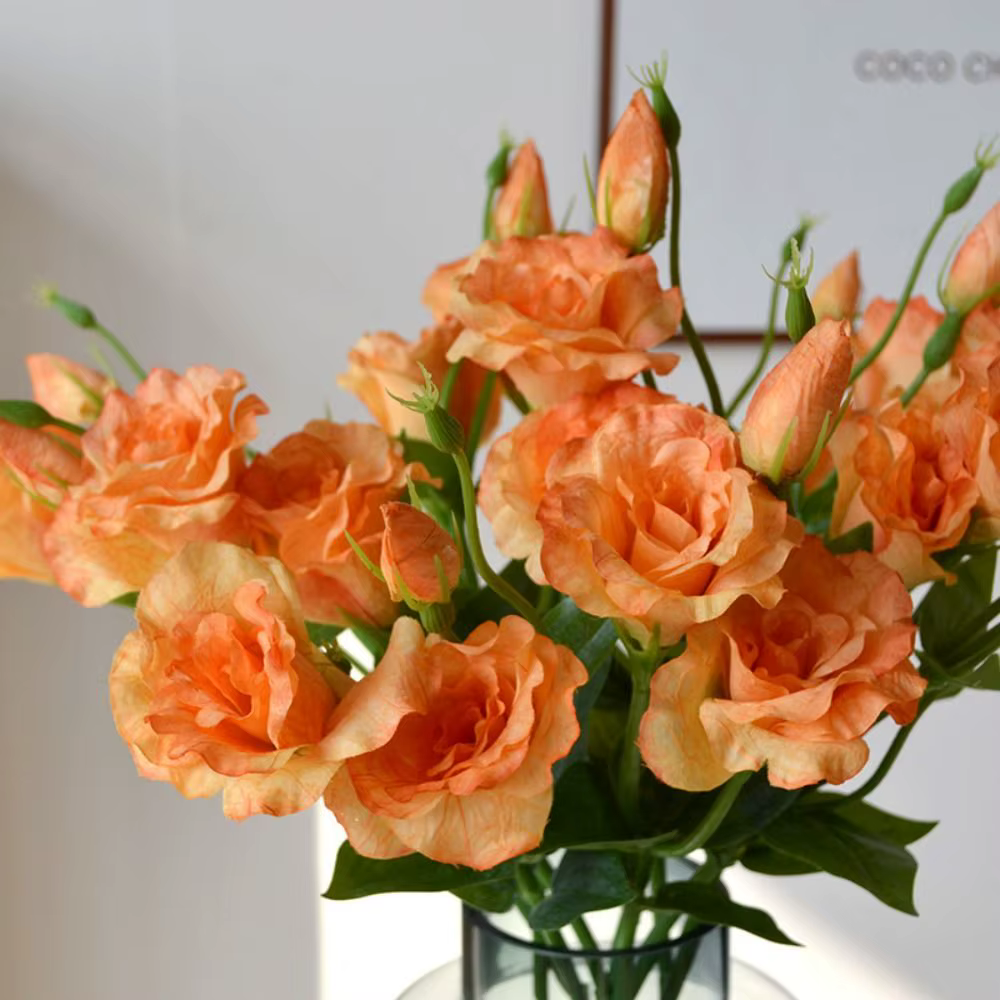 Fleurs artificielles Lisianthus au toucher réel