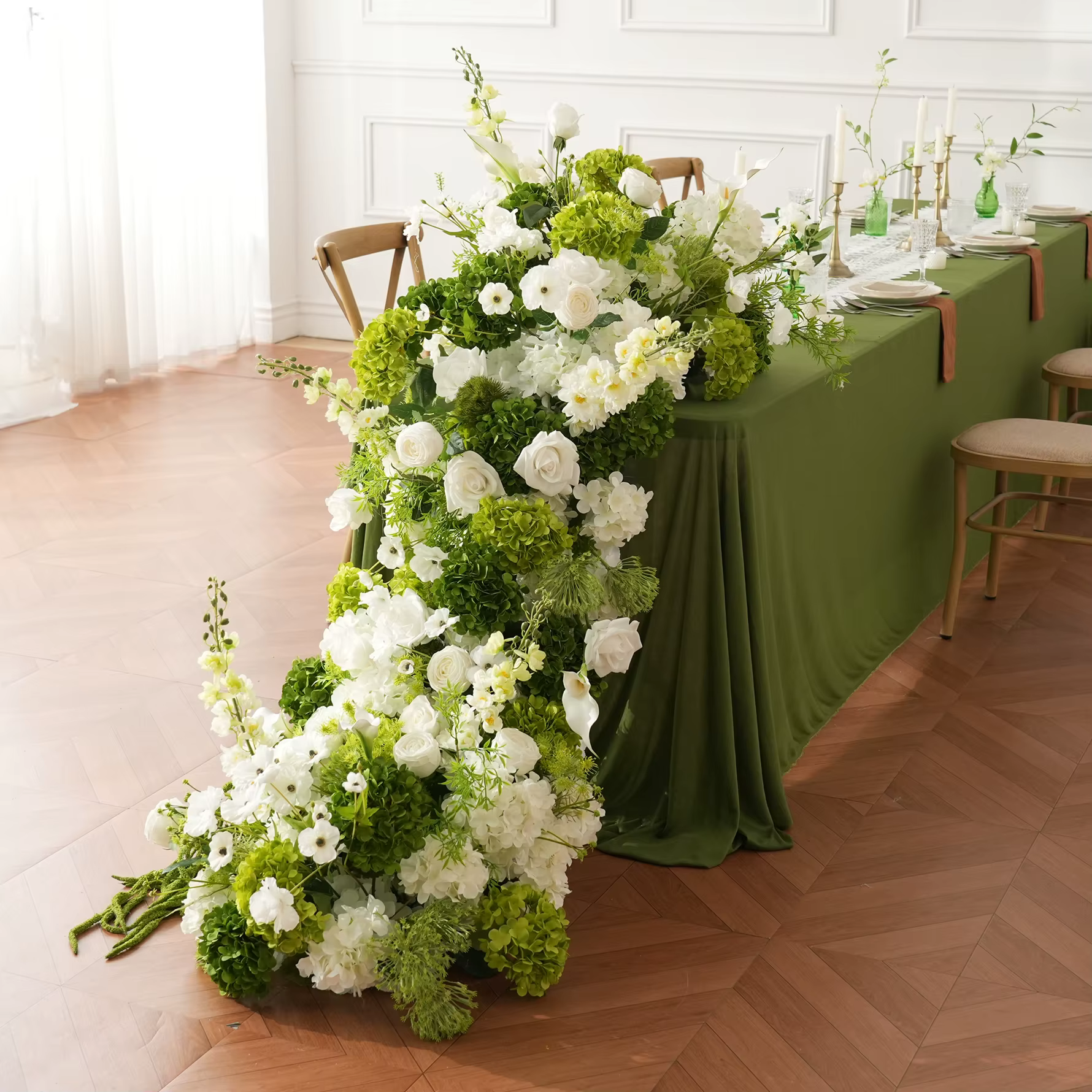 H9112 Hortensia Blanc Suspendu