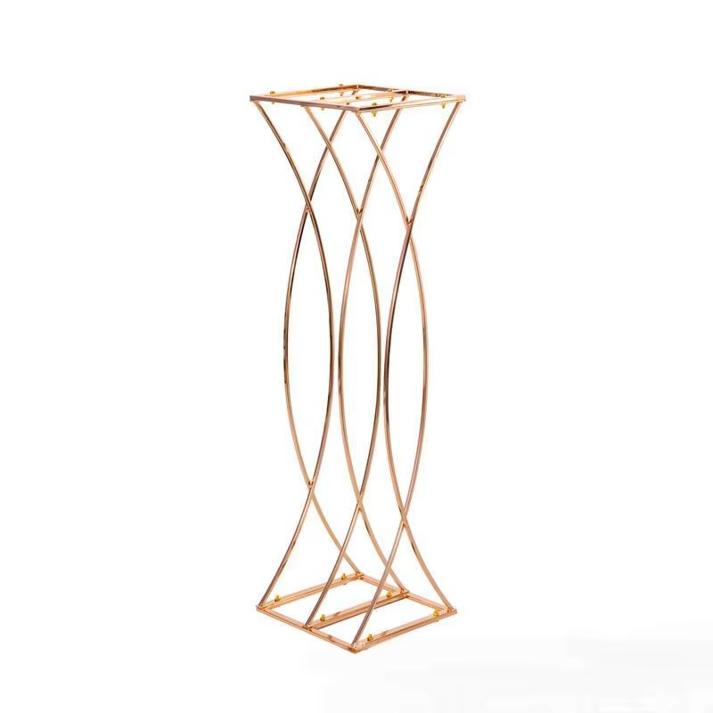 Supports de fleurs pilier centres de Table de mariage doré 80CM de haut route plomb décor à la maison
