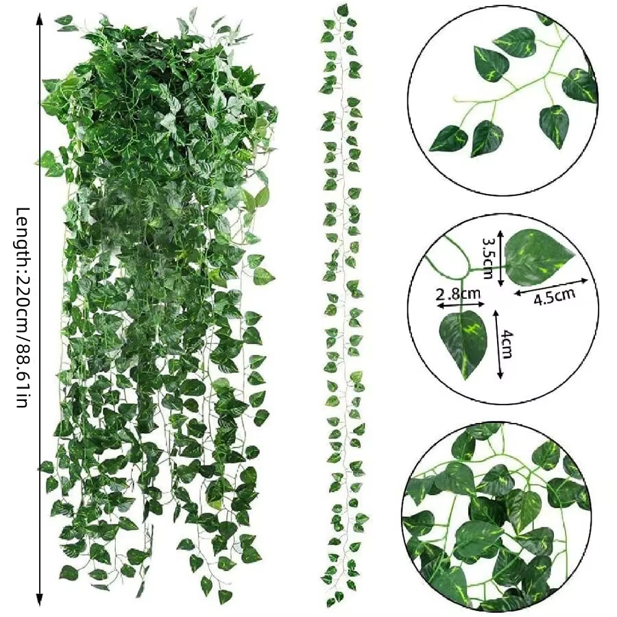 Guirlande de feuilles de lierre vert artificielles 11/4.4M