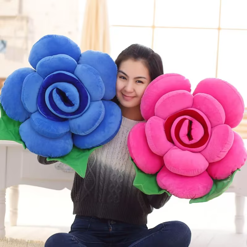 Grand coussin de canapé en forme de Rose, jouet en peluche, décoration intérieure de voiture, fourniture de fête de mariage, fleur, décoration de maison, oreiller doux au toucher