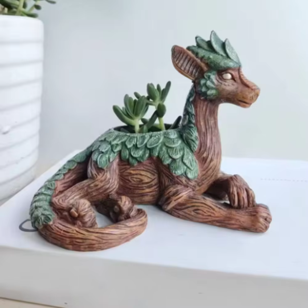 Pot de fleurs créatif en résine Dragon Tree