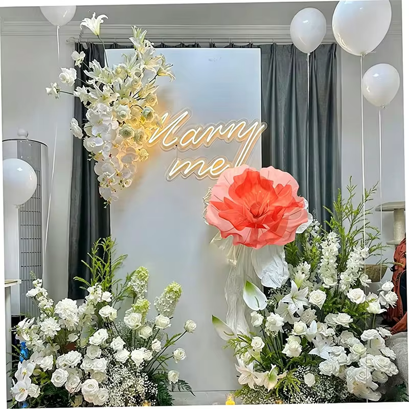 Grande fleur artificielle en tulle transparent de 50 cm avec accents de perles