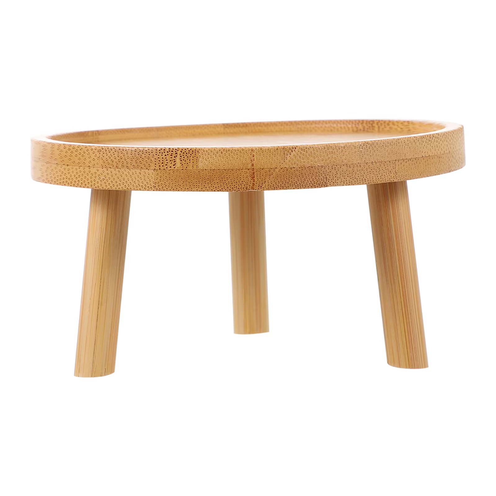 Support décoratif rond en bois massif pour pots de fleurs
