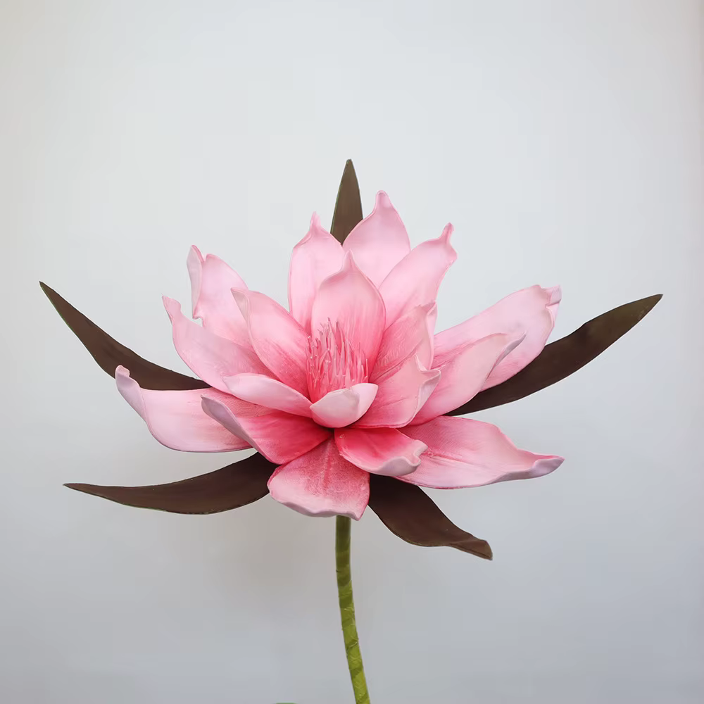 Grande fleur artificielle de magnolia PE rose
