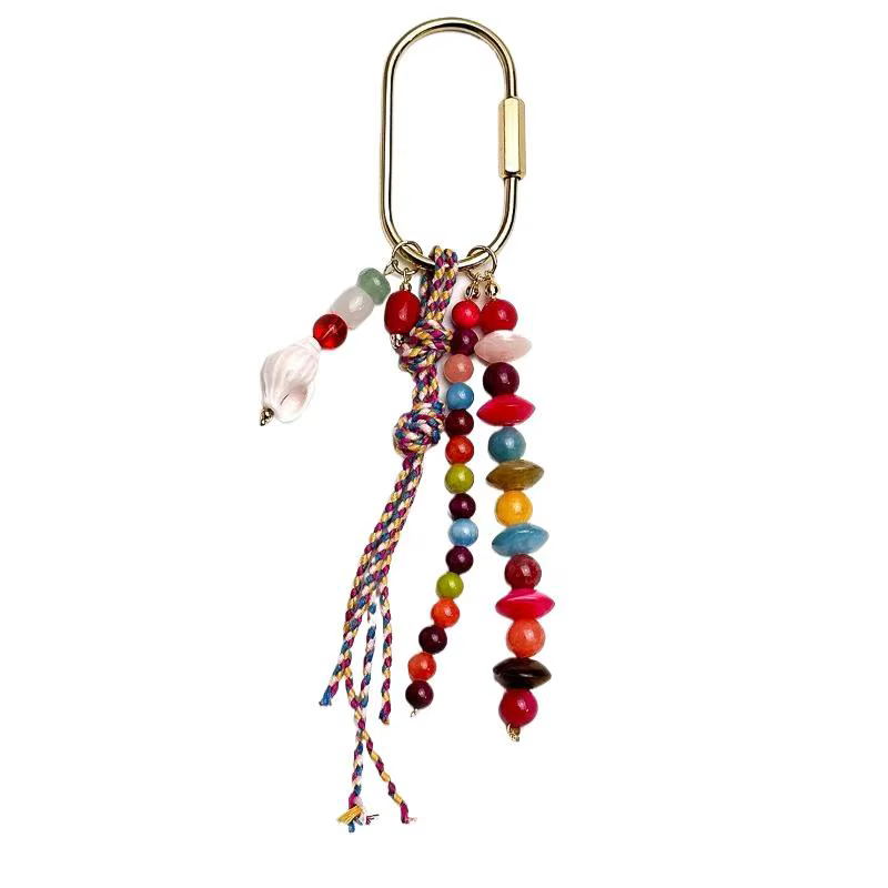 Porte-clés pendentif coquillage style plage, fait main en corde, ornement de sac tendance pour accessoire de voyage estival, cadeau