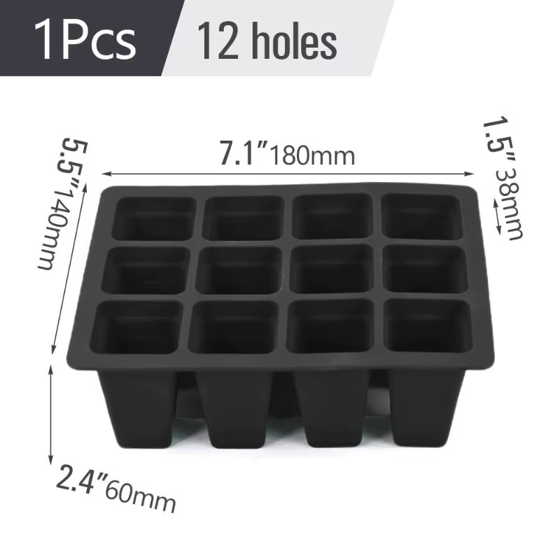 Plateau de Germination de graines carré en Silicone à 9 carreaux