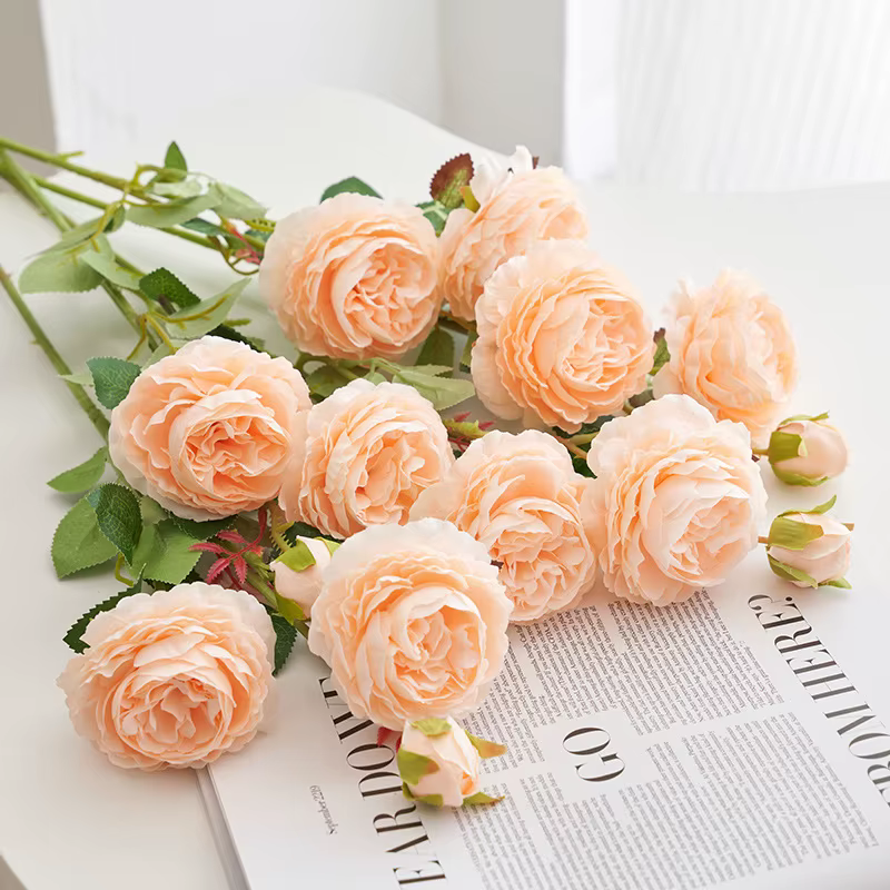 InjRose-Bouquet de Fleurs Artificielles Roses