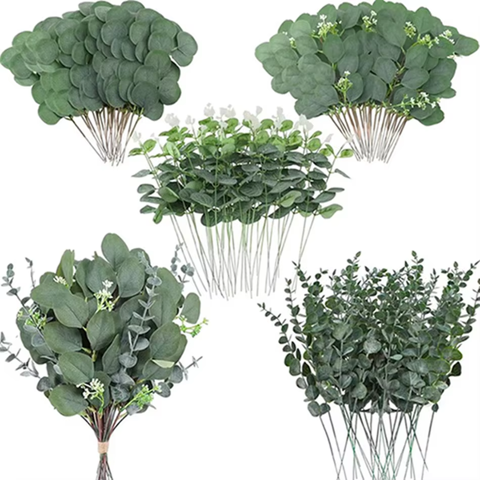 20pcs plante Artificielle vert combinaison BRICOLAGE mariée bouquet mariage fleur jardin salle à manger table centre