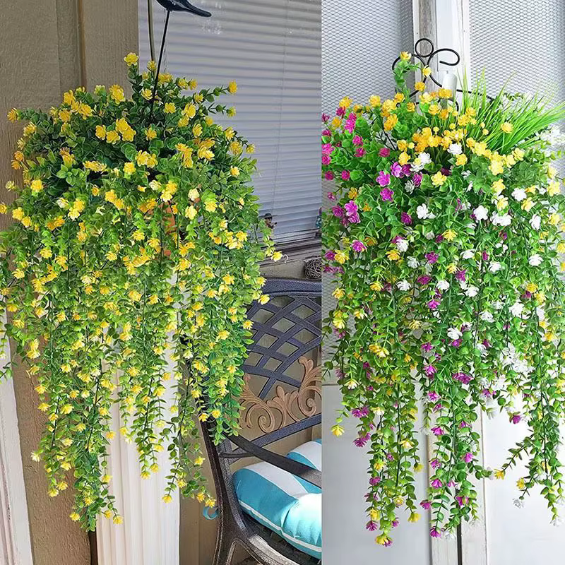 Plantes artificielles En Plastique Eucalyptus camélia Mariage Jardin Maison décoration Extérieure UV protection