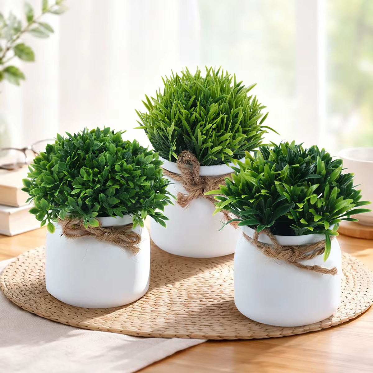 Plantes artificielles en pot