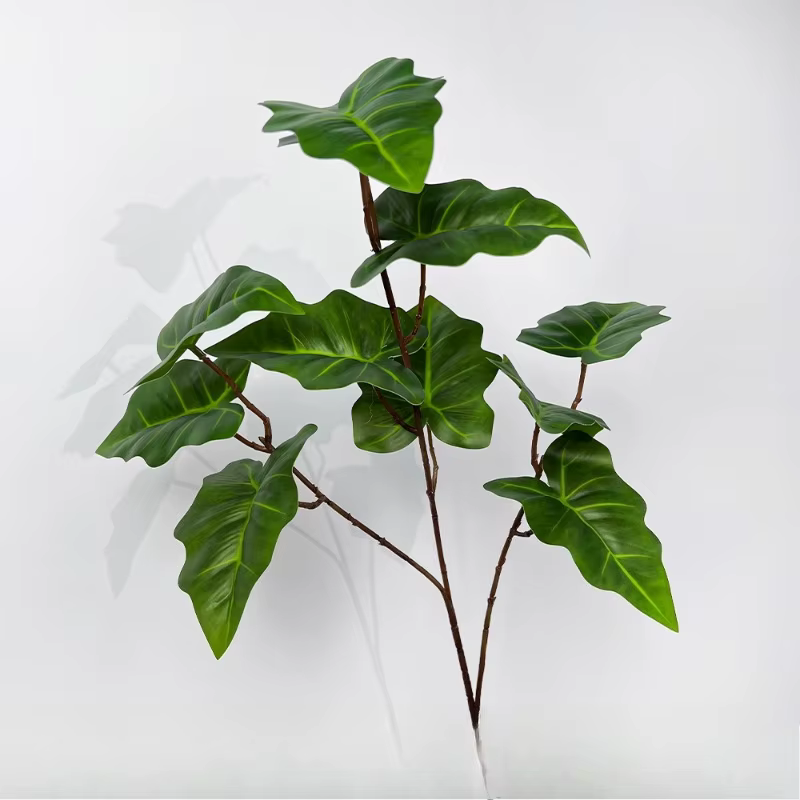 10 pièces de feuilles artificielles en plastique à 3 branches en forme de fer à cheval