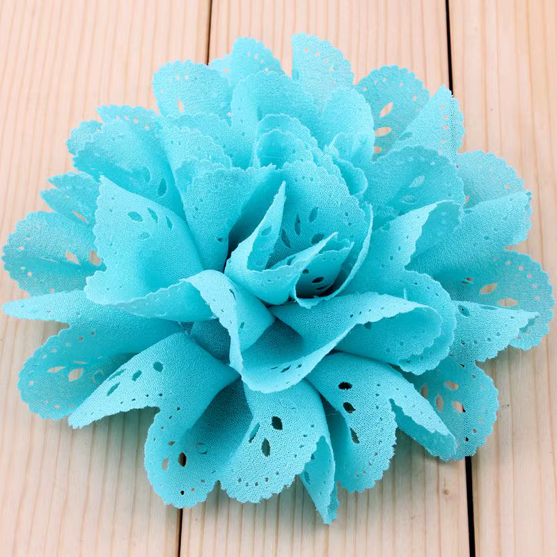 5 pcs/lot 4 "20 couleurs belle Chic doux à la main oeillet tissu artificiel en mousseline de soie fleur accessoires pour bébé fille cheveux fleurs