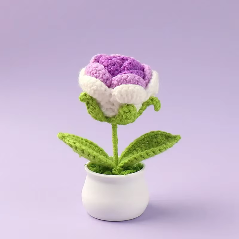 Crochet Rose fleur mignon à la main