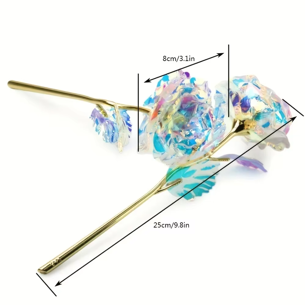 Arrangement floral éternel rose dorée 24 carats en dôme de verre