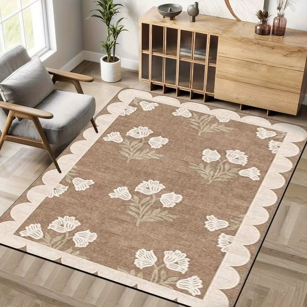 Tapis d'entrée floral antidérapant à séchage rapide