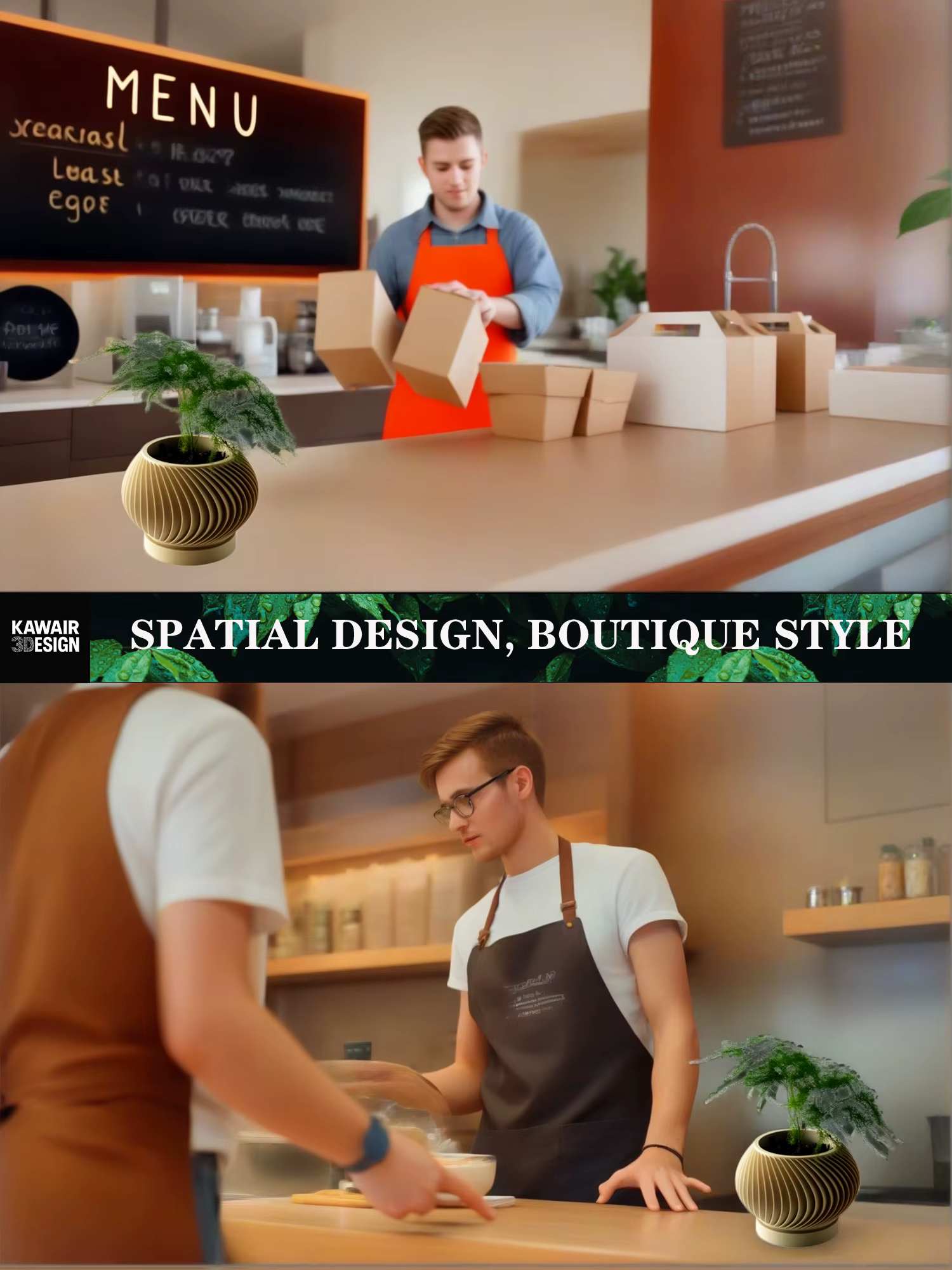 Pot à plantes moderne et minimaliste imprimé en 3D - Pot à fleurs biodégradable pour la décoration d'intérieur