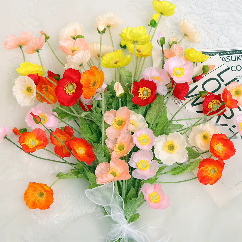 Coquelicot artificiel haut de gamme