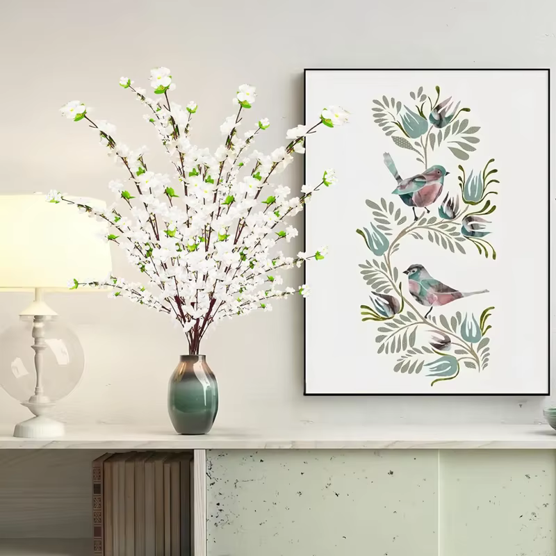 Bouquet de fleurs de pêcher artificielles