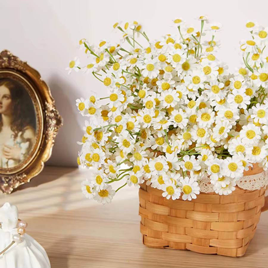 Fleurs artificielles chrysanthèmes mariage maison salon décoration de table jardin extérieur couronnes de mariée bouquets belles œuvres d'art