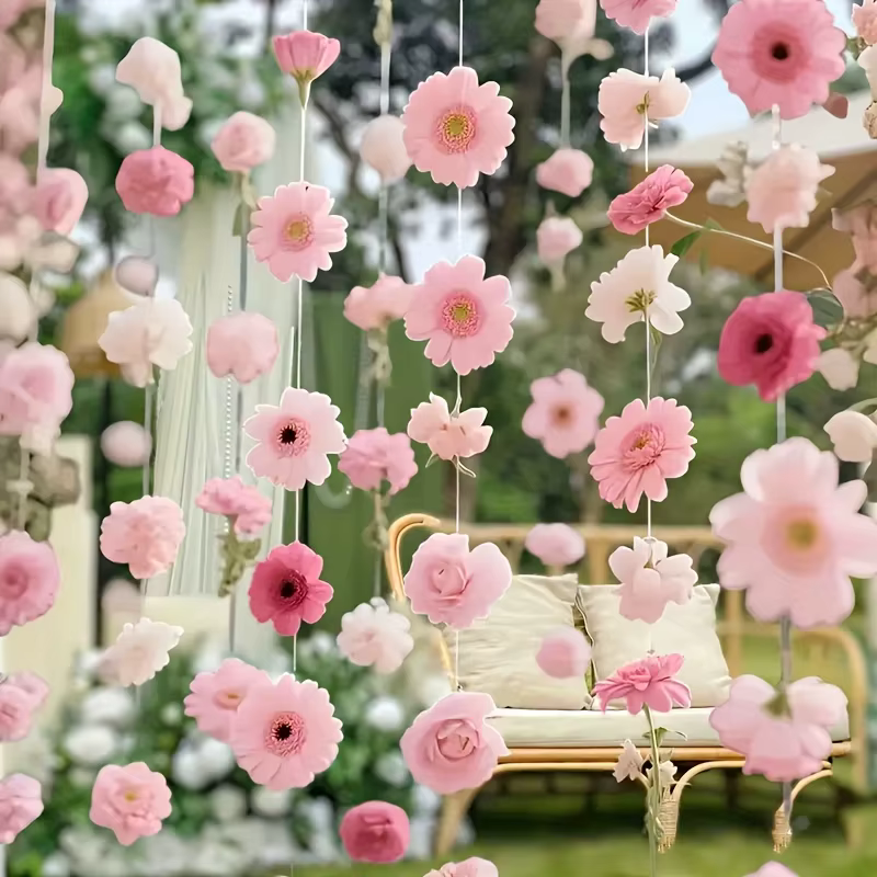 Ensemble de 111 fleurs flottantes roses