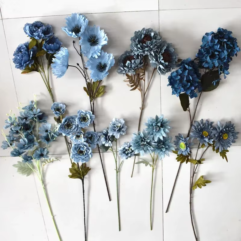 Plantes artificielles de cuir chevelu d'eucalyptus bleu brume