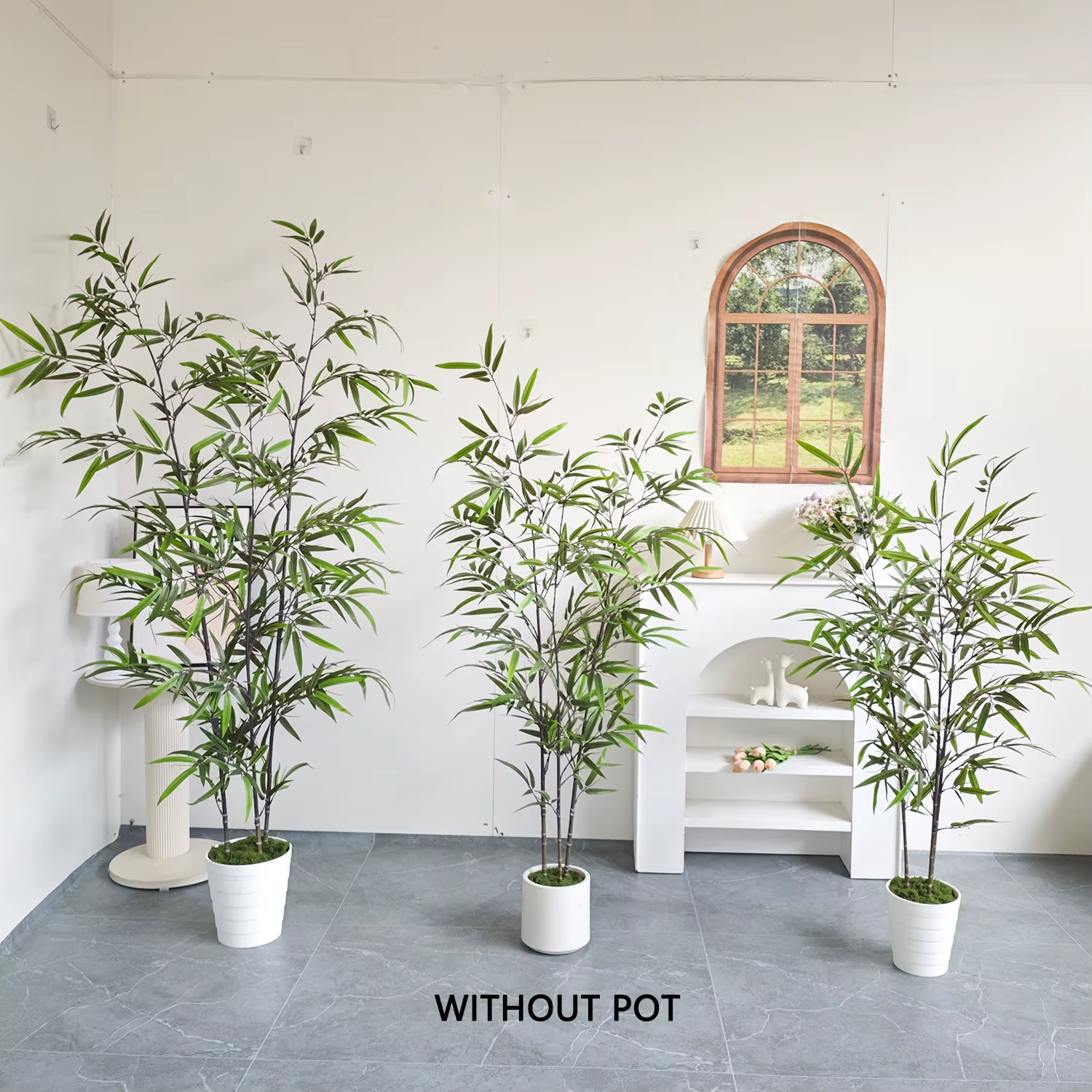 Plante artificielle en bambou de 130-210 cm, arbre artificiel réaliste, résistant aux UV, feuilles de palmier artificielles hautes pour la décoration intérieure de la maison et du bureau