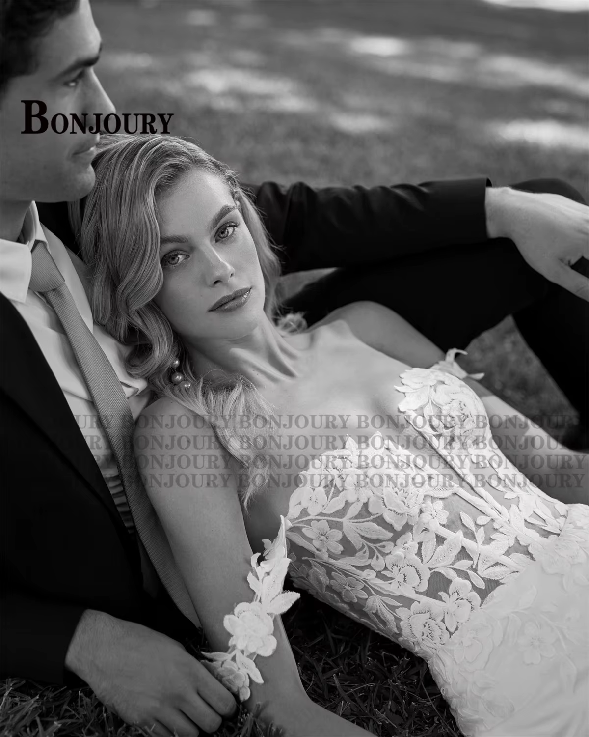 BONJOURY robe de mariée gracieuse pour mariée hors de l'épaule trompette Appliques bouton fiançailles Suknia Slubna personnalisé