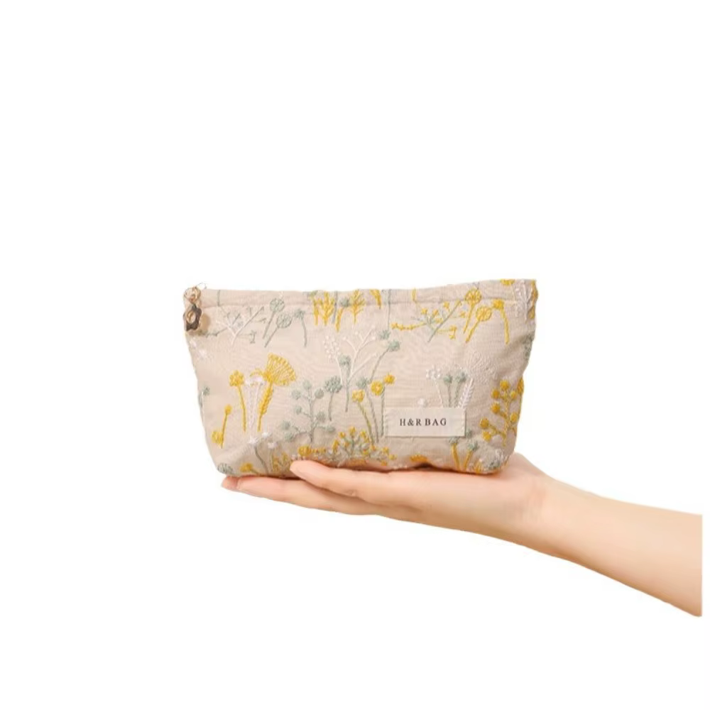 Nouveau sac cosmétique coréen de broderie florale