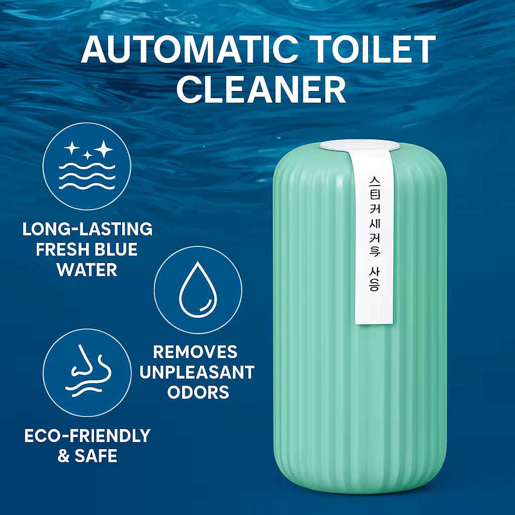 Bouteille de nettoyage automatique des toilettes |   Nettoyage en profondeur, élimination des odeurs, eau bleue douce longue durée, essentiel de salle de bain écologique