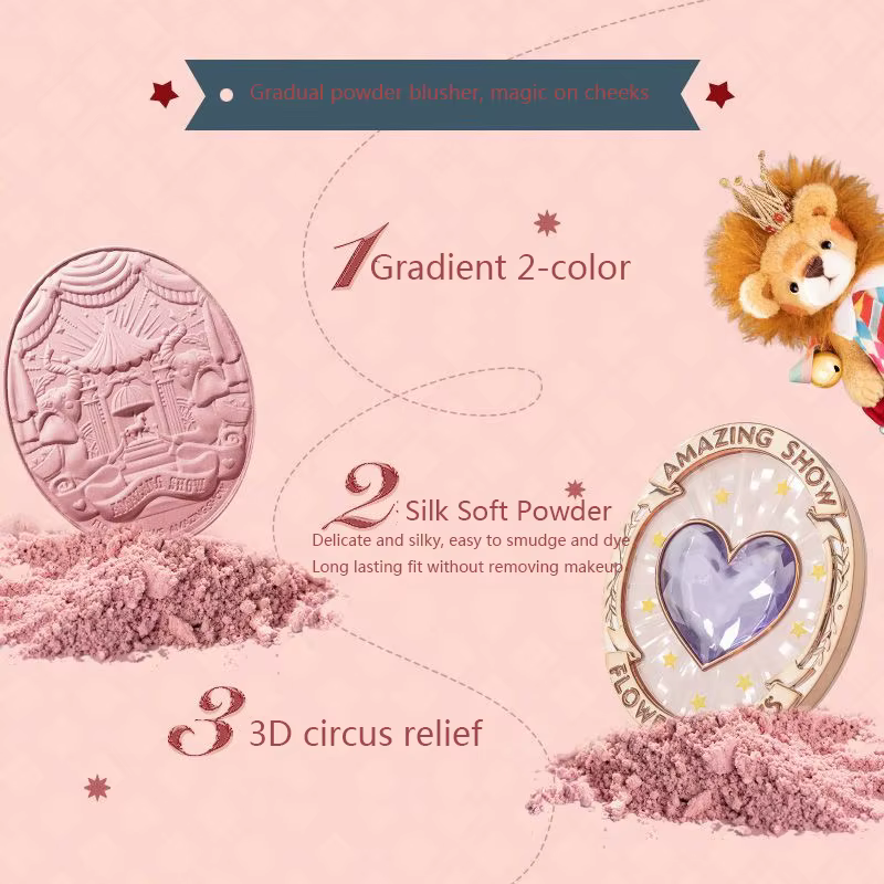 Fleur connaît Blush maquillage fleur connaître cirque l'ours sucré fard à joues mat naturel lueur visage poudre fard à joues 5g/0.17OZ