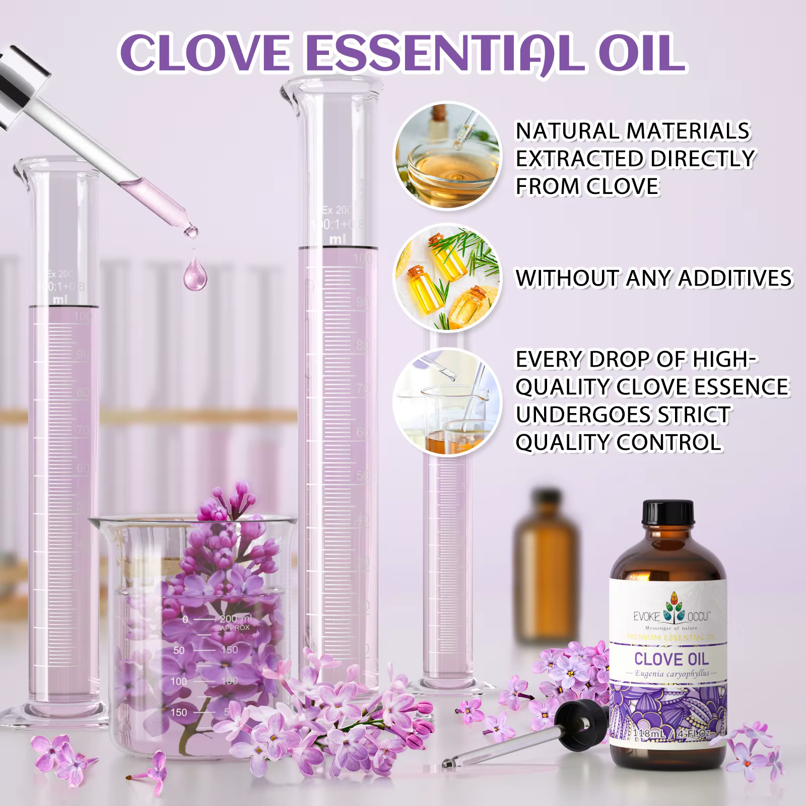EVOKE OCCU 118ML/4 Fl.Oz Château essentiel, huile de plante de clou de girofle de qualité supérieure pour diffuseur à la maison, cheveux, peau, massage, bougie Regina Executive