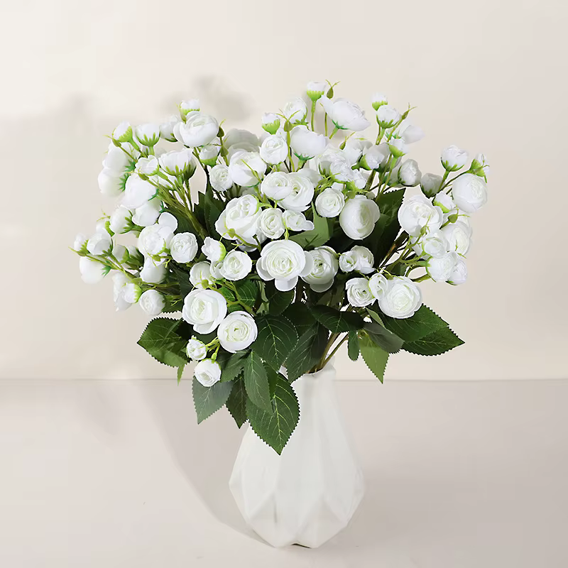 1 pièce, bouquet de 12 têtes de pivoines artificielles pour décoration de centre de table de mariage