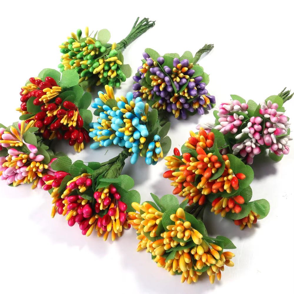 Bouquet de fleurs artificielles en rotin