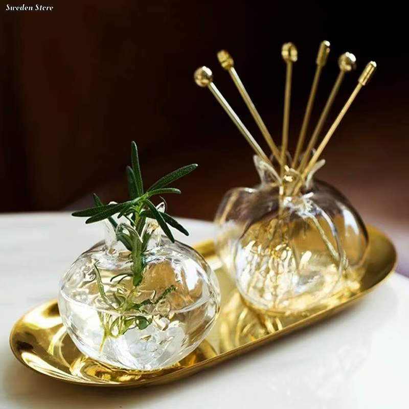 Vase à fleurs en verre de grenade
