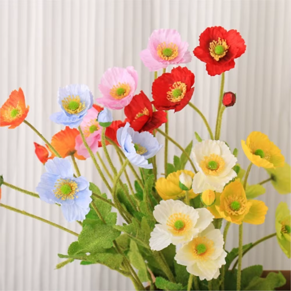 Fleurs artificielles fausses fleurs de pavot en soie