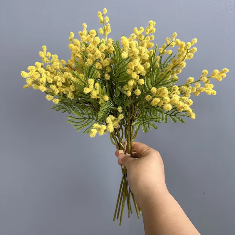 Bouquet de fleurs artificielles flocage de haricots d'acacia