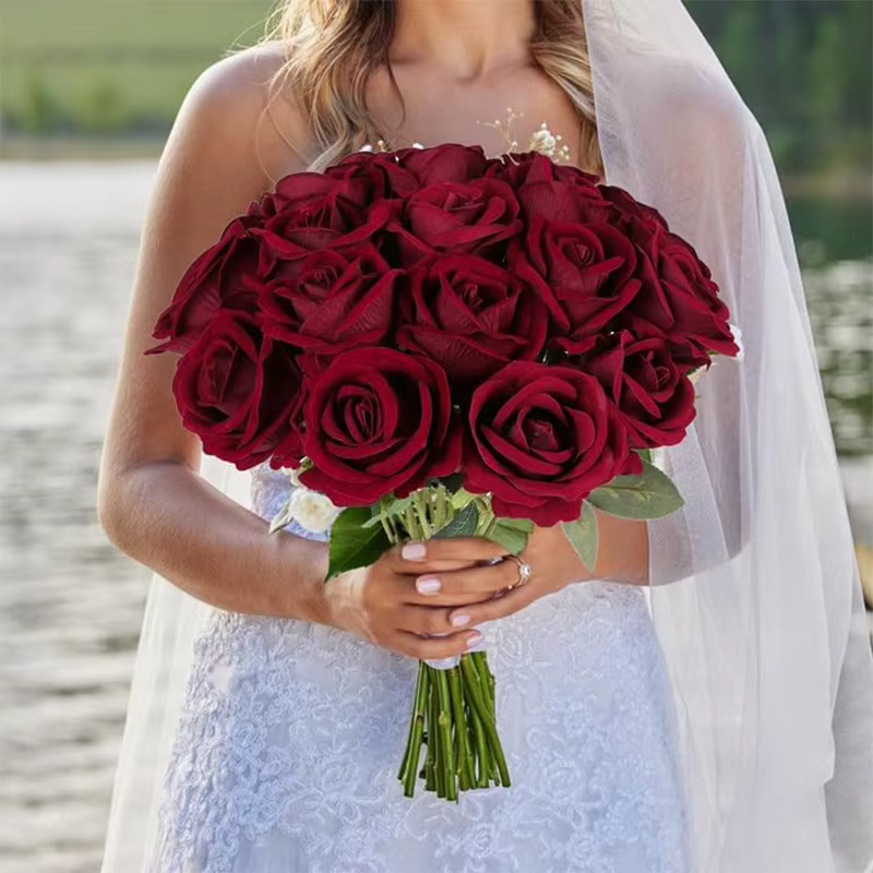 Roses artificielles en soie