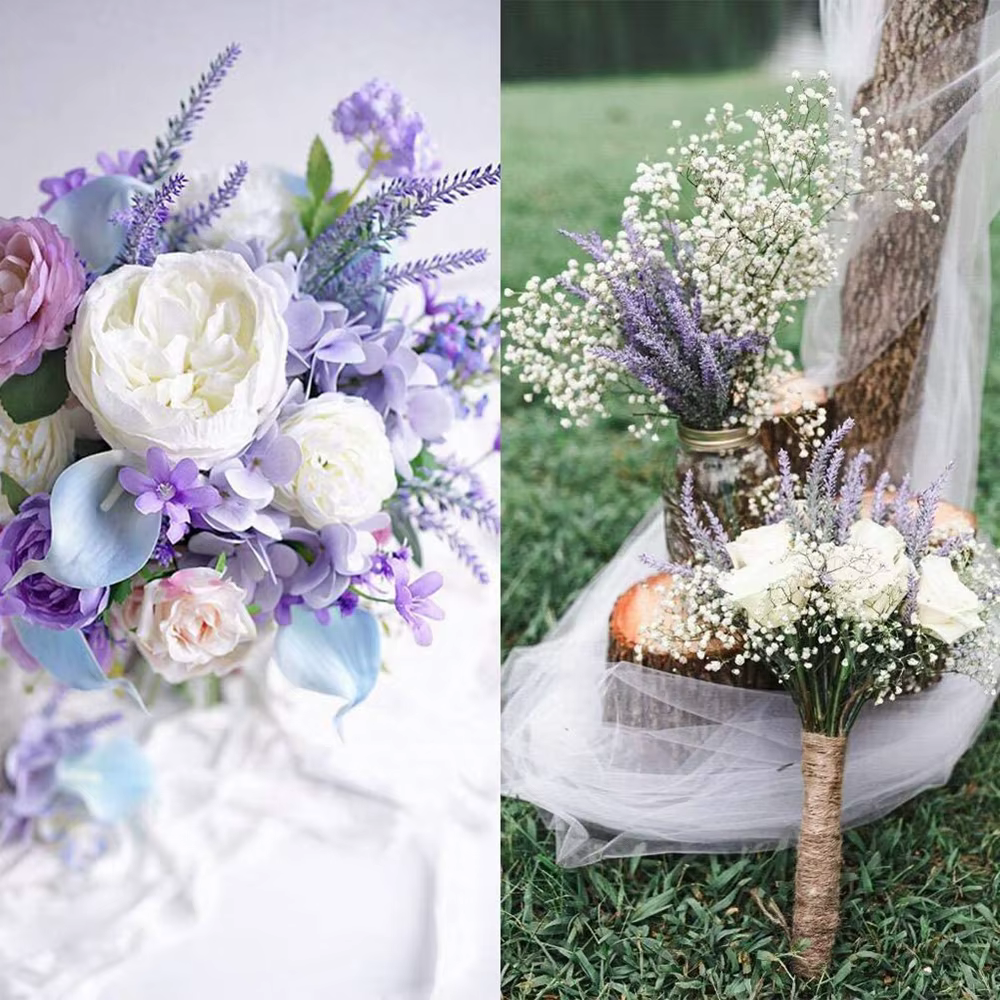 Bouquet de fleurs de lavande artificielles violettes