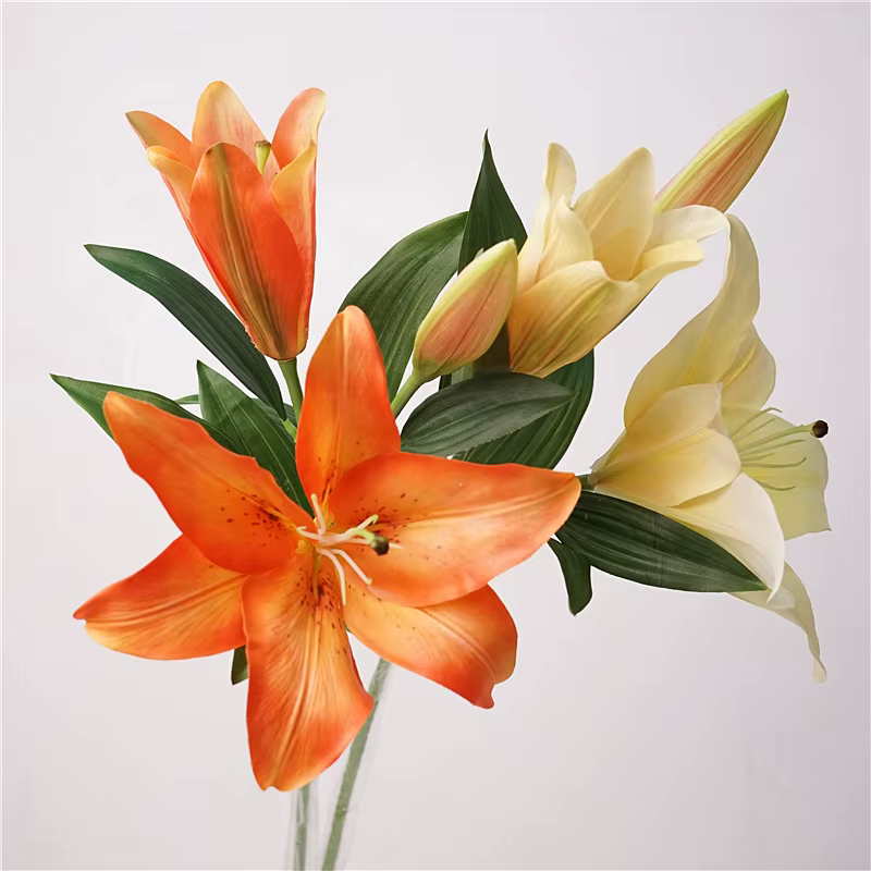 Bouquet de fleurs artificielles de grand lys hydratant