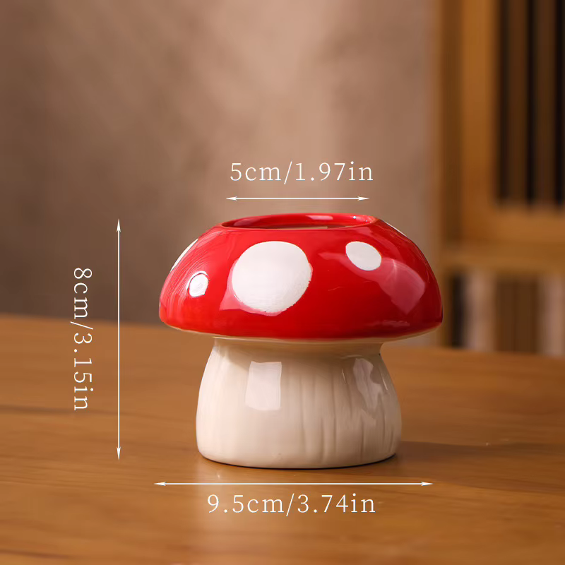 Vase hydroponique champignon rose créatif