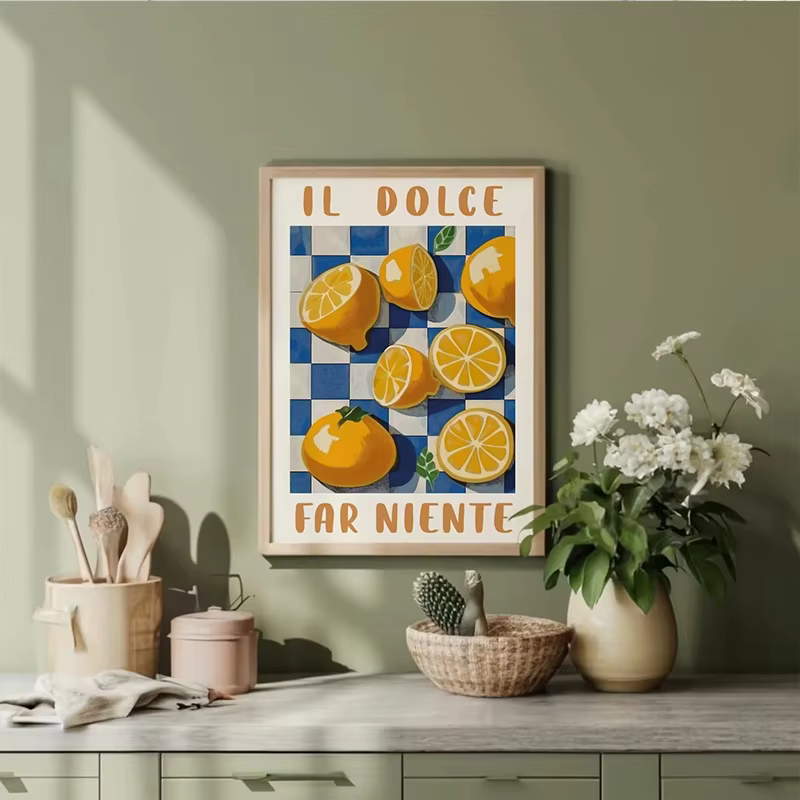 Paysages italiens citron arbre imprime affiche moderne Cottagecore toile peinture photo pour printemps mur Art décor à la maison murale
