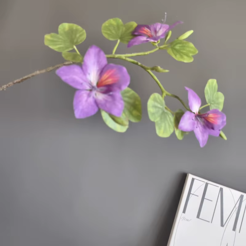 2 pièces impression 3D fleurs de Bauhinia artificielles plantes vertes décor d'hôtel plante de Simulation blanc