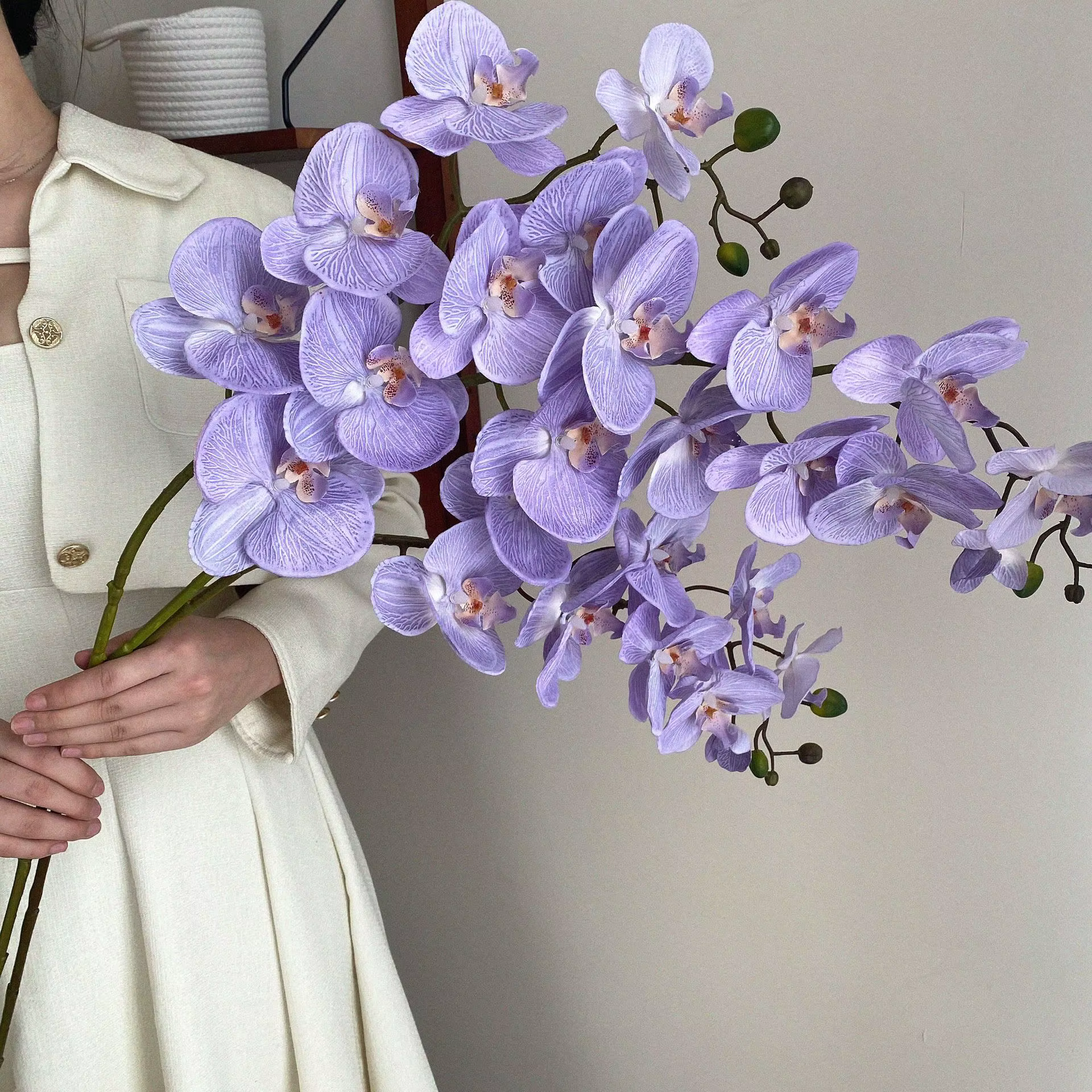 Fleur artificielle orchidée papillon violet