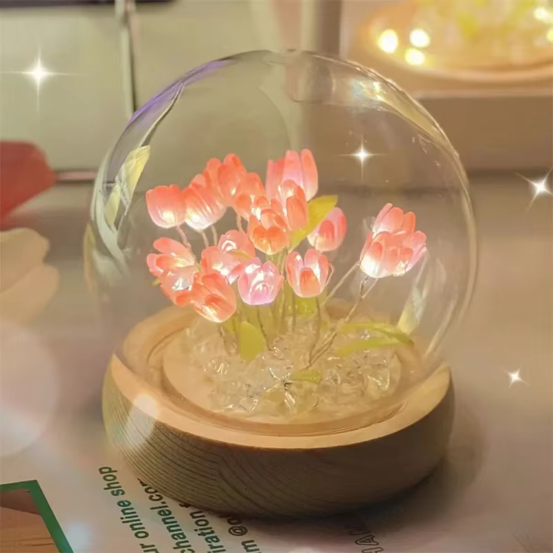 Veilleuse de fleur de tulipe artificielle faite à la main
